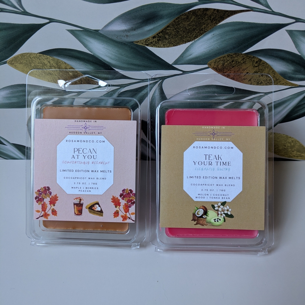 Handmade Wax Melts Set - Pecan & Teak